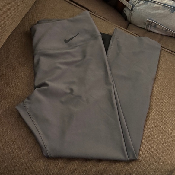 Nike Pants - Nike Gray Athletic Leggings with Black Swoosh